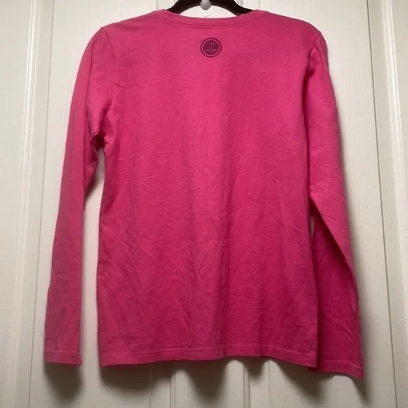 NWT LIFE IS GOOD Long Sleeve Crusher Tee Golf Pink Sz Small - Picture 5 of 7